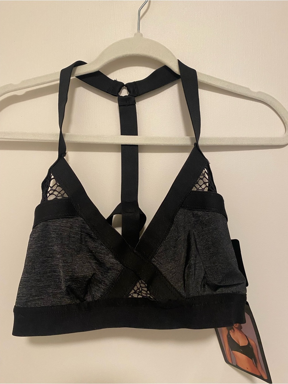 Seven Til Midnight Space Dye Black Sports Bra Large NWT